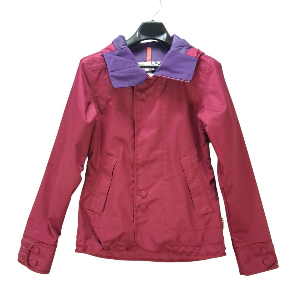 Burton DryRide Snowboard Ski Jacket Burgundy Purple Women XS Hooded Gorpcore
